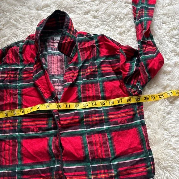 PINK Victoria's Secret Red Plaid Button Down Pajama Top - Picture 5 of 6